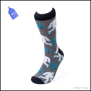 Novelty Cotton Crew Socks for Men - Fun Cartoon Pattern